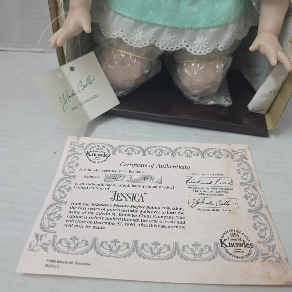 Yolanda's Picture Perfect Babies Porcelain Doll JESSICA Ashton Drake W COA Mint - Picture 3 of 6
